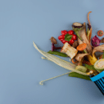 flower arrangement made of compost from trash food