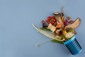flower arrangement made of compost from trash food
